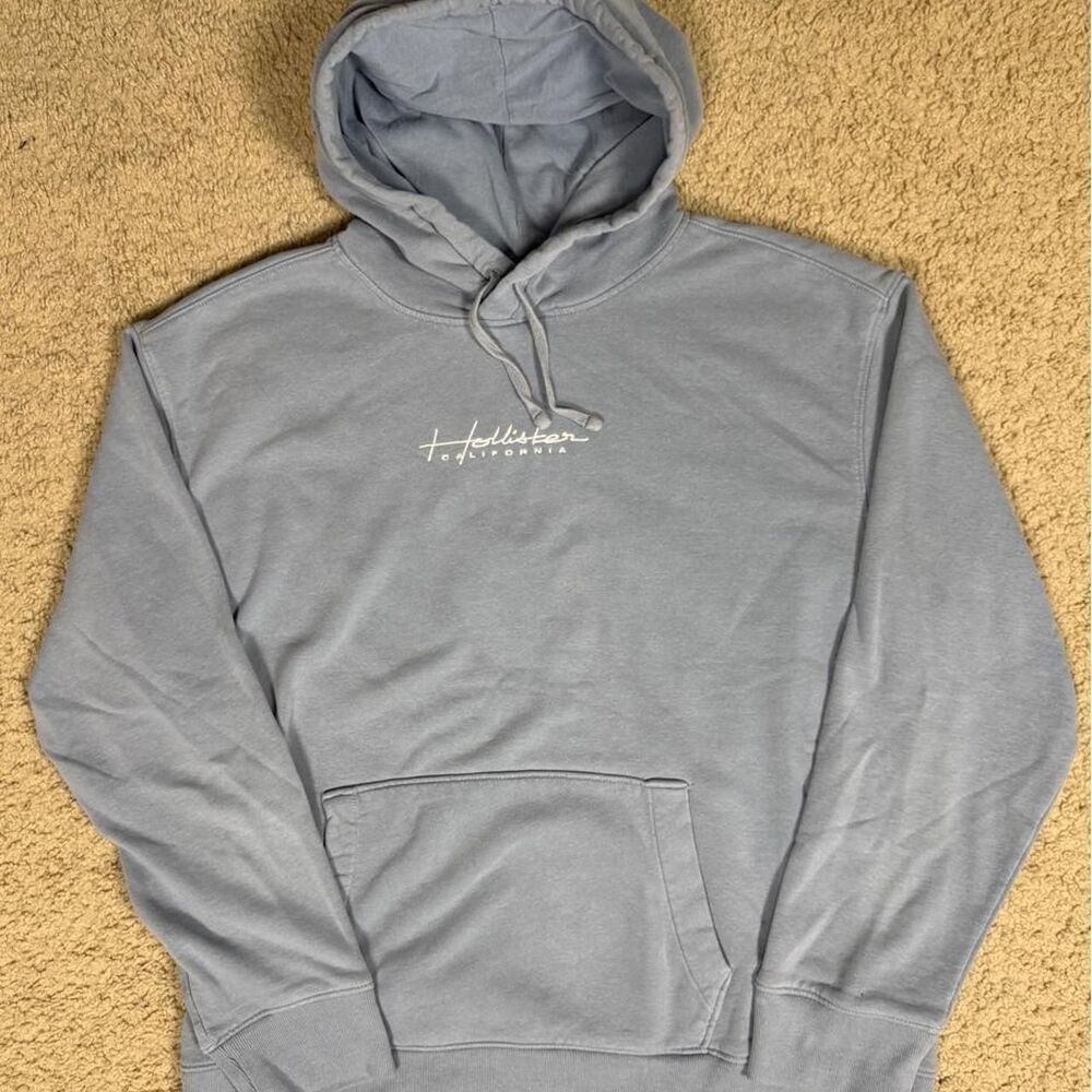 Hollister-co Men's Blue and Purple Hoodie